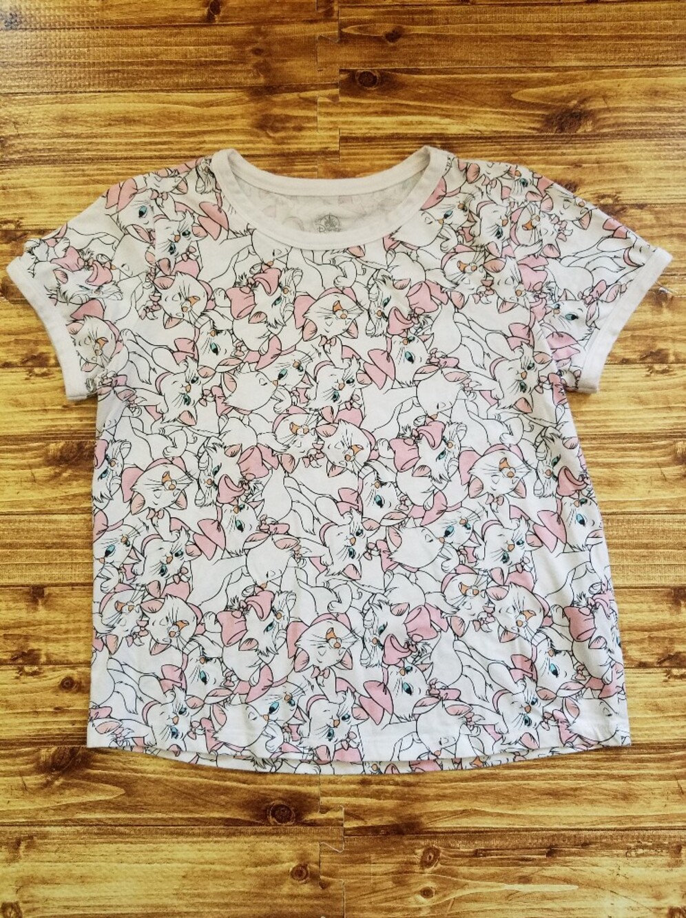 Disney Marie Kids Short Sleeve Ringer T-shirt White Pattern XL Girls Aristocats